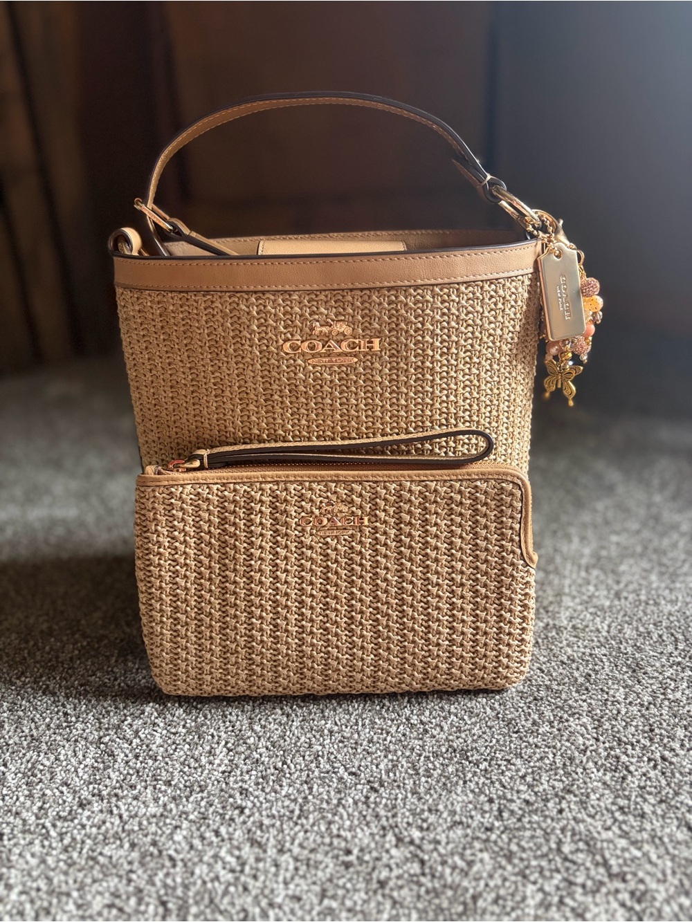 Coach Sophie Bucket bag & NWT wristlet.